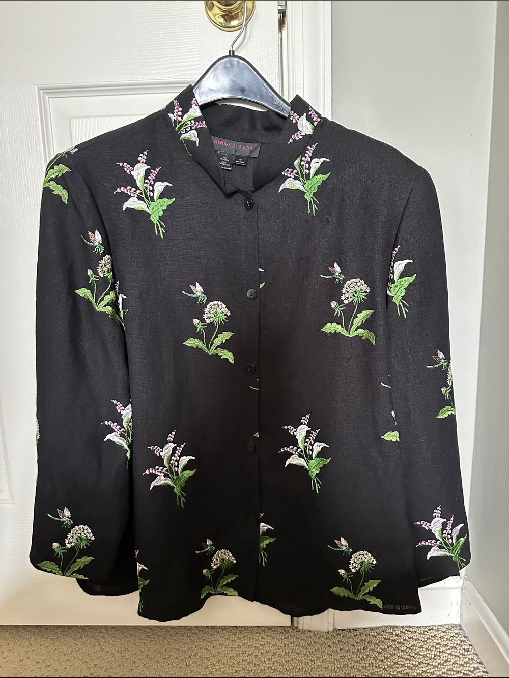 Nina Mclemore 100% Linen Loghtweight Jacket Size 18
